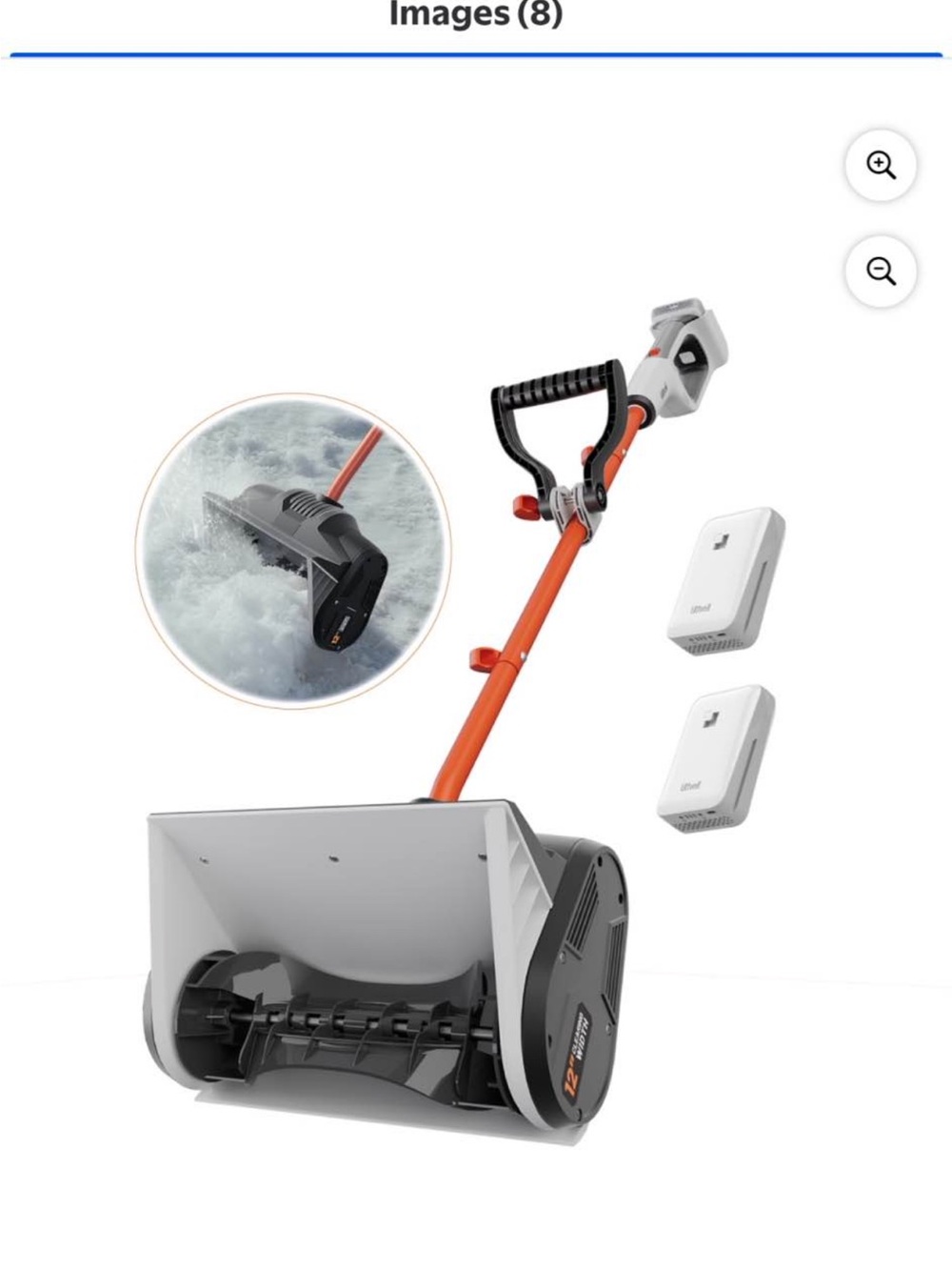 Cordless Outdoor Snow Shovel - White & Orange